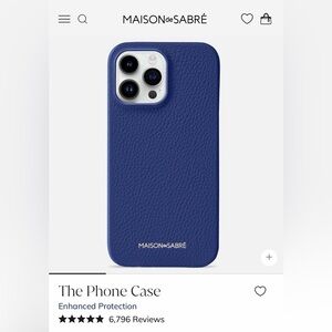 Navy Blue Maison de Sabré iPhone 15 Pro Case